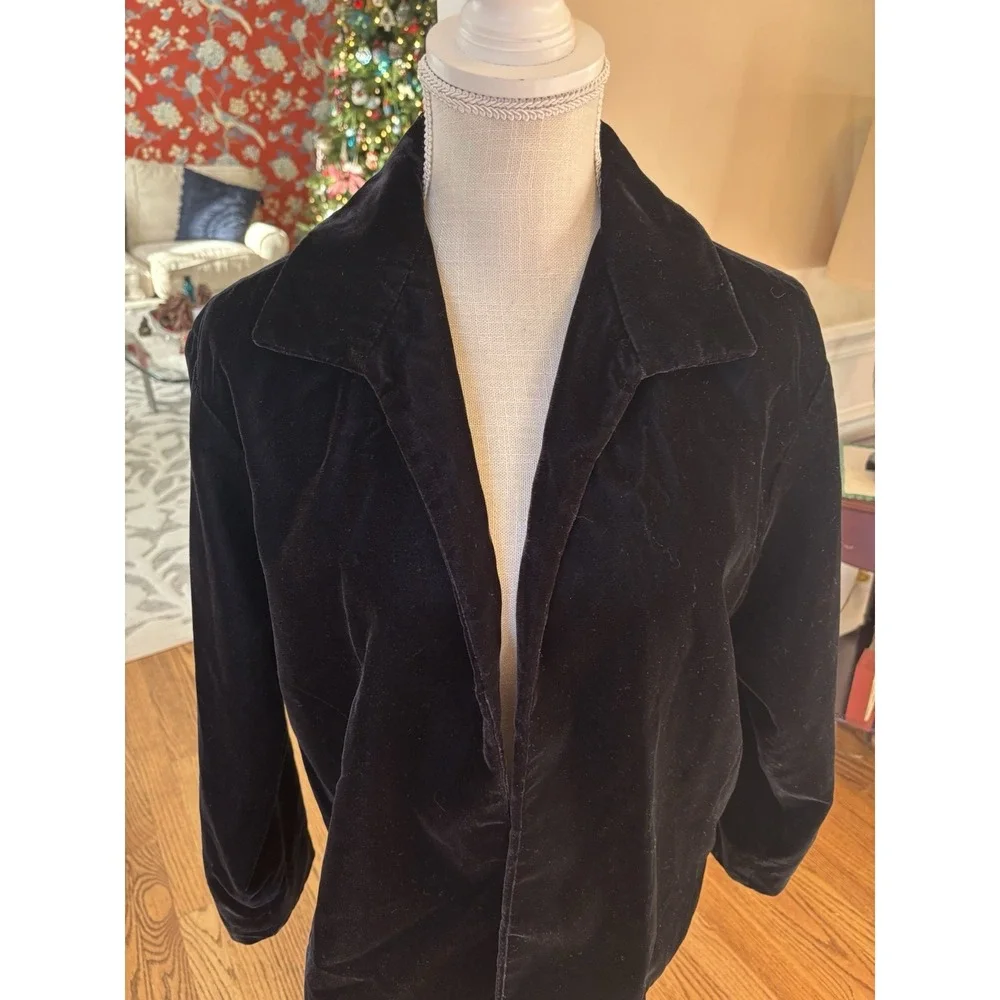 Preston And York Velour Black Blazer Jacket Sz 8 Academia‎